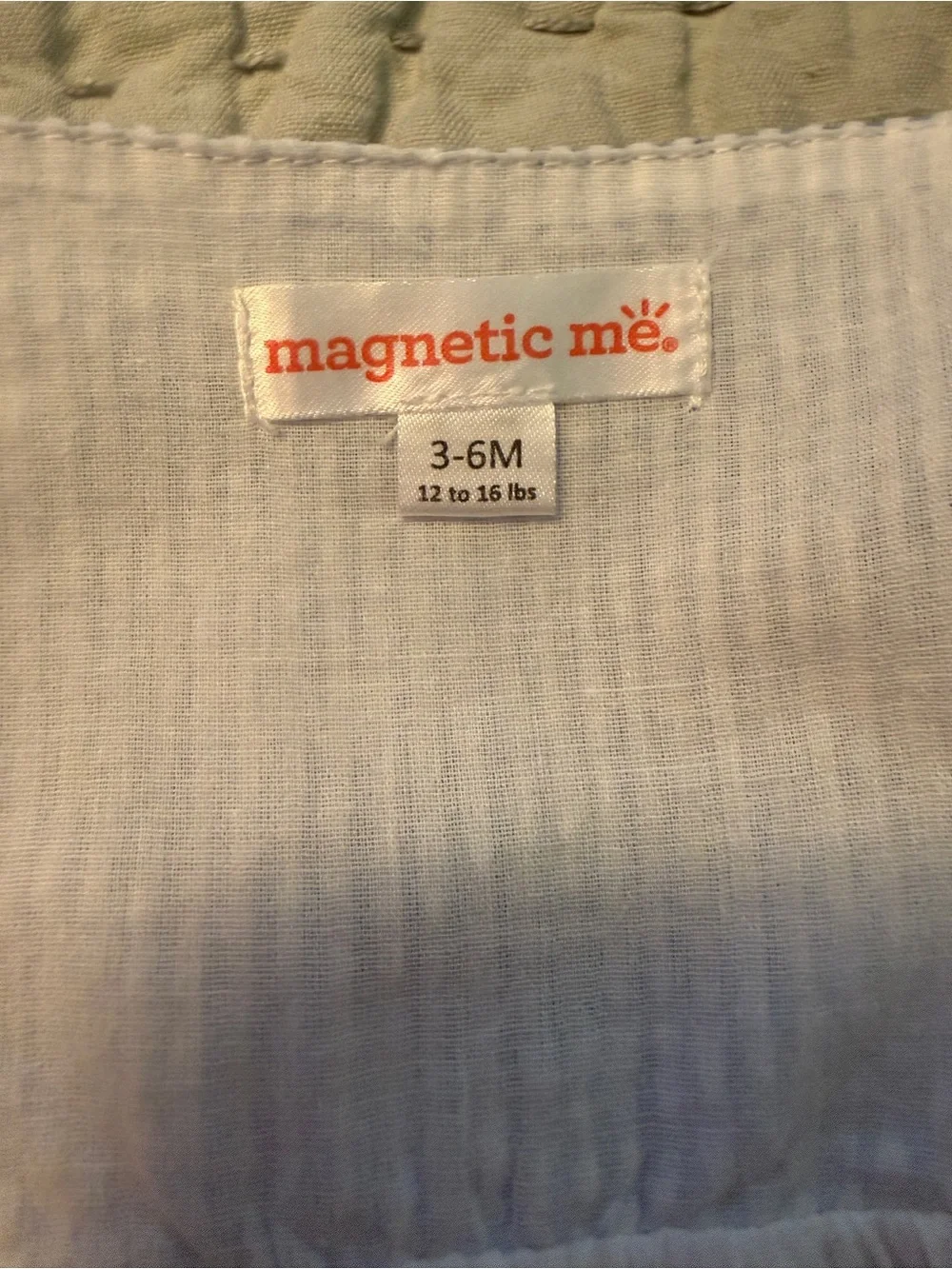 Magnetic Me Seersucker Stripe Flutter Sleeve Romper 3-6 months